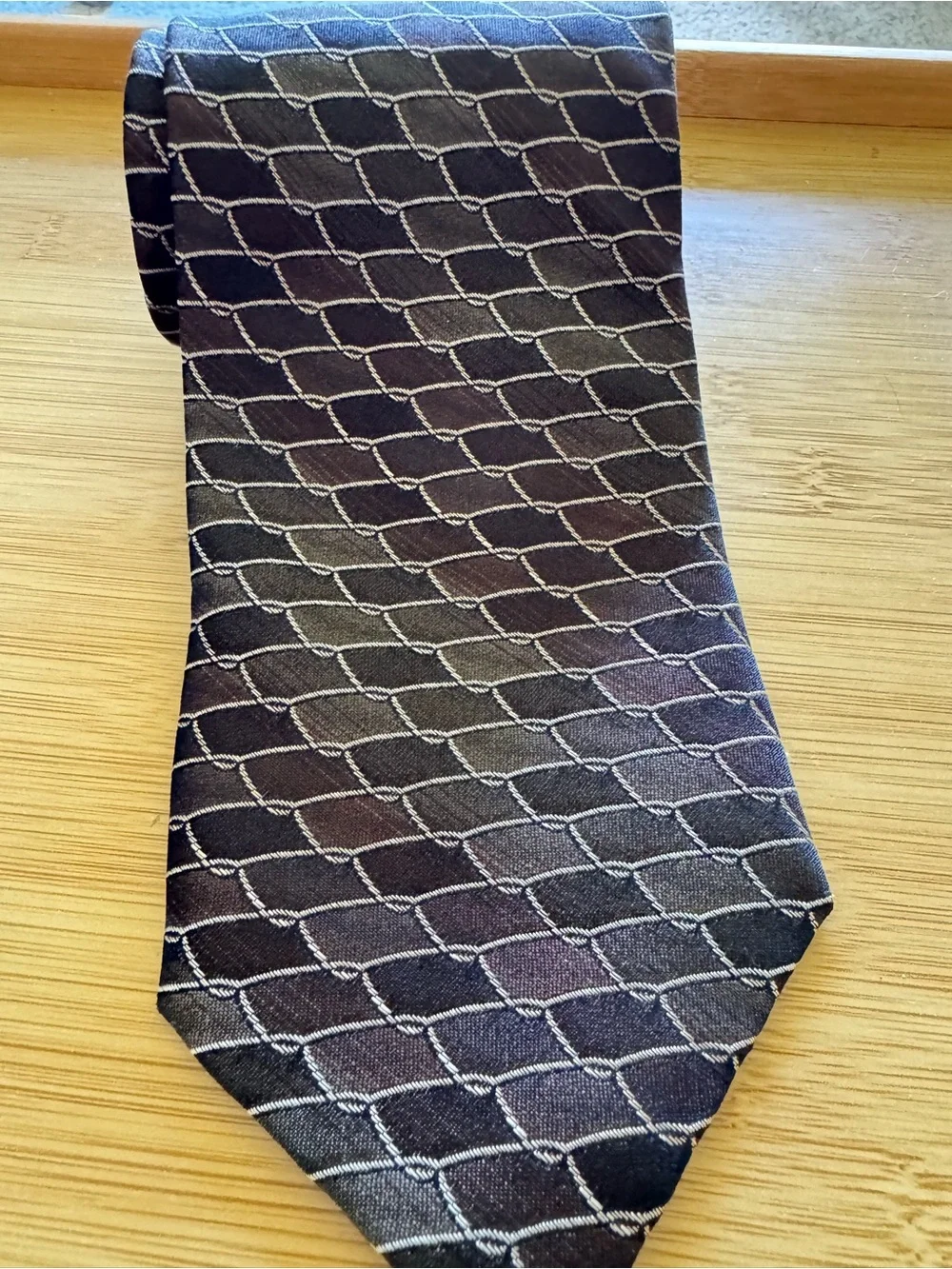 FROG Brand Men’s Geometric Print Silk Neckties- Set Of 2- Made in Italy 60”